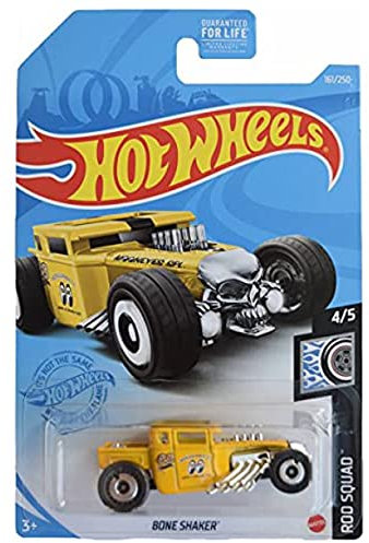 DieCast Hot Wheels Bone Shaker (Mooneyes), 161/250 Rod Squad 4/5 (amarillo)