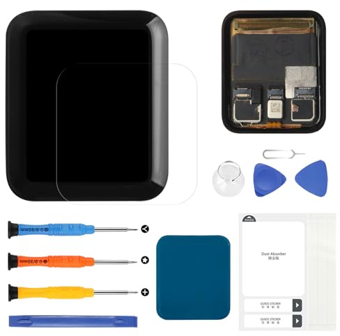 Schermo di ricambio per Apple Watch Series 3 (G-PS) S3 38 mm/42 mm, display LCD touch digitizer per Apple Watch3 Matrix, kit di riparazione con pellicola protettiva + strumenti (G-PS)