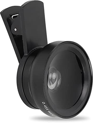 Yunseity Objectif pour Appareil Photo de Téléphone, Objectif Grand Angle 0,45X, Objectif Macro 12,5X, Clip Professionnel 2 en 1 sur Objectif de Téléphone Portable, Universel pour,(Le