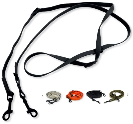 SNIFFLS® Hundeleine, schwarz – Verstellbar, leicht & robust – Wasserabweisend, stylisch & mit perfektem Griff – Ideal für kleine & große Hunde – Outdoor-Leine