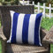 SK Studio 2 Stück Outdoor Kissen Wetterfest Wellen Gestreift Kissenbezug Sofakissen Dekorativ für Garten Sofa Wohnzimmer Bett Streifen Blau, 45x45cm