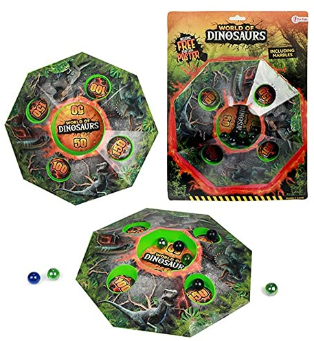 BEMIRO Dinosaurier Murmelteller Spiel - 11-teilig, Murmeln Kinder, Murmelspiel Geschicklichkeit, Murmeln, Murmel Spiele, Murmel Spiel, Murmel Spielbrett, Dinosaurier Spielzeug…