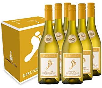 Barefoot Buttery Chardonnay, Californian White Wine, 6 x 750ml bottles