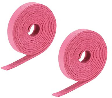 PATIKIL Faux Leather Cord Suede Cord 0.8cm/0.31 Leather Thread Velvet Cord 100cm/3.28ft for Bracelet, Necklace, Beading, DIY Craft, Dark Rose Red, Pack of 2