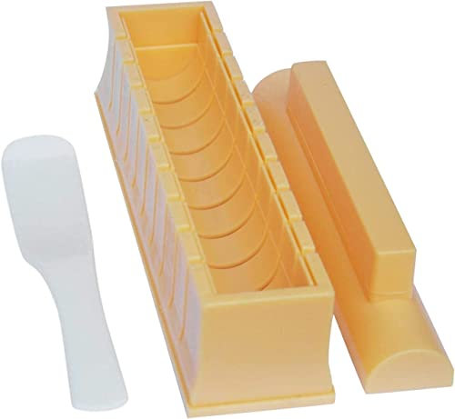 Norhogo Sushi Making Kit rundes Sushi Rice Roll Mold Set Anfänger Sushi Maker Tool Set Kunststoff Sushi Maker Tool Reisrolle Form für die Herstellung von Rice Roll Sushi Rolls(gelb)
