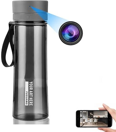 Hidden Water Bottle Camera, Firstoy Full HD 1080P/4K WiFi Spy Camera Water Cup with Night Vision and Remote Viewing Function, Micro Camcorders for Home Security Outdoor Traveling