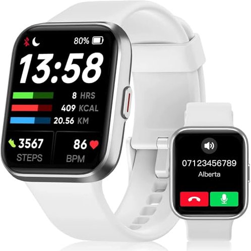 Reloj Inteligente Mujer con Llamadas y Alexa Incorporada,1.8 Smartwatch Mujer con Pulsómetro/sueño/SpO2,WhatsApp Notificaciones,110+ Modos Deportivos,Reloj Deportivo Impermeable IP68 para Android iOS