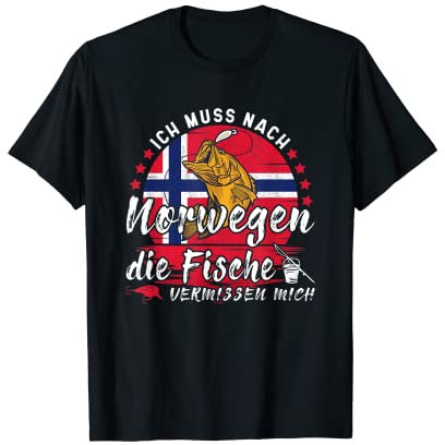 Ich muss nach Norwegen Norway Skandinavien Angler Norwegen T-Shirt