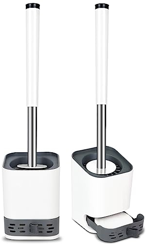 Glowbal Klobürste - Toilettenbürste Silikon, 2er Set WC bürste für Badezimmer Gäste-WC, Wandmontage & Stehen