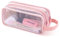 Oyachic Trousse 2 Compartment Pencil Case Transparente Trousses à Crayons Grande Capacité Maquillage Organisateur de Rangement de Adultes (Rose)