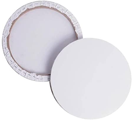 COHEALI Discos Redondos De Madera Pintura Blanca Marcos Paneles De Lienzo De Arte Panel De Tablero De Lienzo Tablero De Lienzo Estirado Diseño De Placa Circular De Acrílico Marco