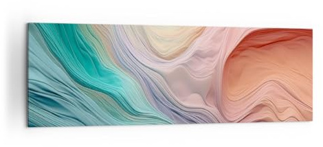Panorama Bilder auf Leinwand 160x50cm Leinwandbild Pastelle Abstraktion Textur Groß XXL Wanddeko Bild Schlafzimmer Wandbilder Dekoration Wohnzimmer Wall Decor Canvas Wand Kunstdruck Art AB160x50-5853