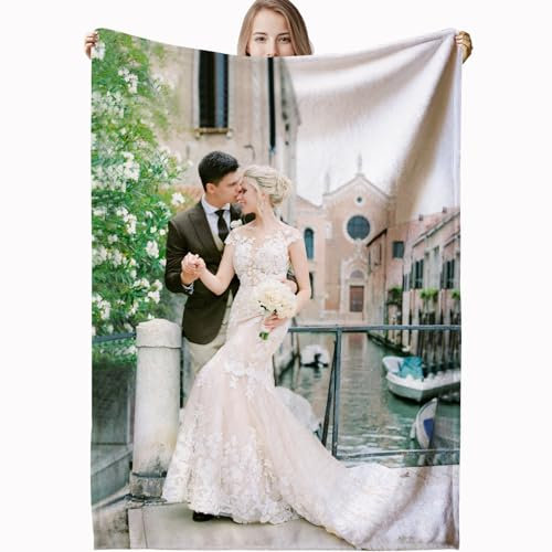 LPGYYU Plaid Coperta Personalizzata con Foto, Coperta Personalizzata, Plaid Personalizzato con Foto, Coperta Personalizzabile Regalo Migliore Amica, Papà, Mamma, Compleanno, Matrimonio, Bimbo, Natale