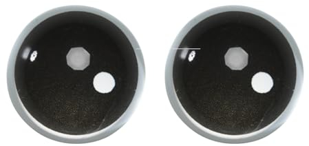 Panduro | Ojos grandes de cristal para manualidades, diámetro de 3 cm, ideal para caballos pasatiempos, accesorios para manualidades, 1 par, negro/plata