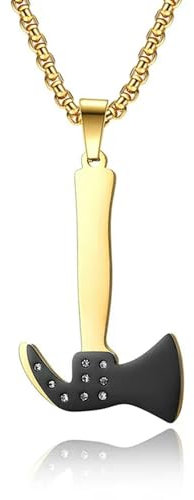 pendantmen pendantnecklaces for womenHip-Hop Ax Pendant Necklace Stainless Steel Hatchet Rhinestone Necklaces for Men Punk Charm Gift (Color : OneColor)