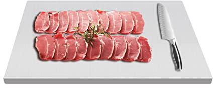Schneidebretter, Edelstahl Arbeitsplatte mit Reinigungstuch Anti-Rutsch-Pad für Fleisch Gemüse Brot Schneidematten 70 * 50cm Falz 2 cm