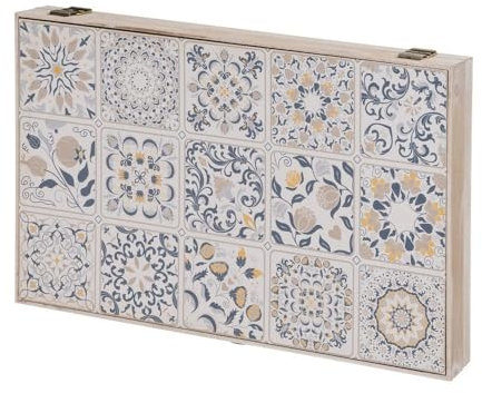 LEKE GO Tapa Contador Luz o Cuadro Eléctrico de Madera Puerta Azules de 46x6x32 cm, Cubre Contador para Entrada Pasillo (Puerta Azul)