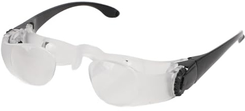Fishing Zoom Brille, HD 4 fache Vergrößerung, freihändig manueller Fokus, für Angeln, Oper, ABS Optik, Weitsicht Version, mit Trageriemen, Beutel und Reinigungstuch
