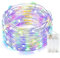 Bunt LED Lichterkette Außen Batterie, 100 LED 33 Fuß bunt weihnachtsbeleuchtung, 3AA Batteriebetrieben, Silberne Lichterkette Für Party, Garten, Weihnachten, Innen Draussen Dekorationen, Mehrfarbig.