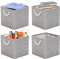 Puiiuui 4 PCS Cube Storage Boxes 30x30x30 Foldable Fabric with Handles Collapsible for Home Office Nursery Organiser - Clothes Basket Containers, Gray