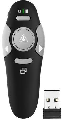 Sarini Pointeur de présentation sans Fil 328 Pieds, télécommande PPT PowerPoint Clicker 2.4GHz, pointeur de présentation, avance de Diapositives