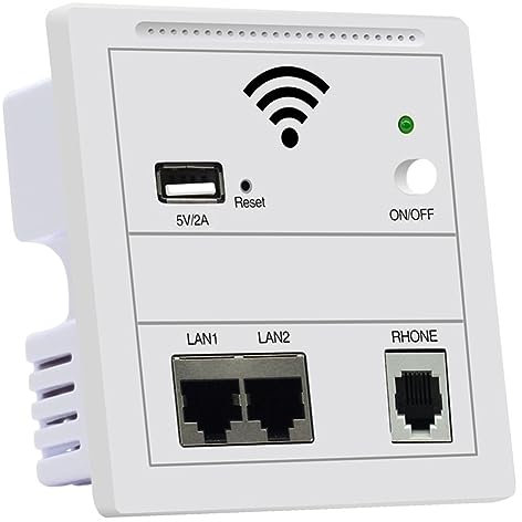 Osmond Wireless Panel AP 300Mbps Repeater Wifi Extender POE Wall Router, Access Point WiFi with USB Charging POE 48V Easy to Use