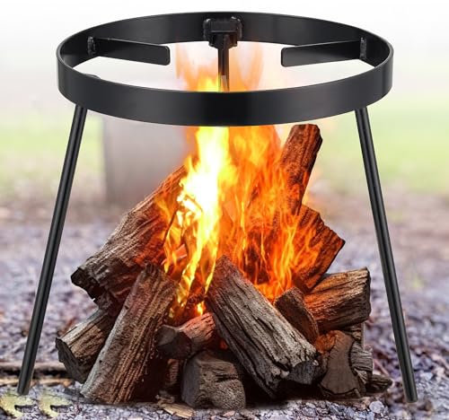 Campfire Tripod for Cooking - Campfire Cooking Equipment, Outdoor Fire Pit Stand, Rust Resistant and High Temperature Resistant Removable Camping Tripod for Cooking Dutch Oven,Jetboil,Griddle