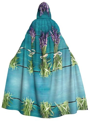 NBSNGSLS Umhang mit violetten Blumensträußen, Halloween, Hexe, Vampir, Cosplay, Kostüm, Kapuzenmantel