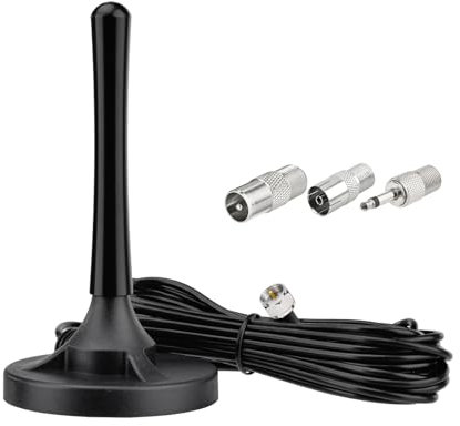 Eightwood FM Antenna for Stereo Receiver, Magnetic Base FM Radio Antenna with 9.8ft Extension Cable for Pioneer Onkyo Yamaha Marantz Bluetooth Home Theater Stereo Receiver HD Radio