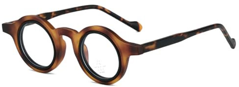 moomoobird Kleine runde Gläser Frauen Männer TR90 Rahmen Vintage Gläser Rahmen Blaues Licht Retro Brillen UV400 (tortoise frame)