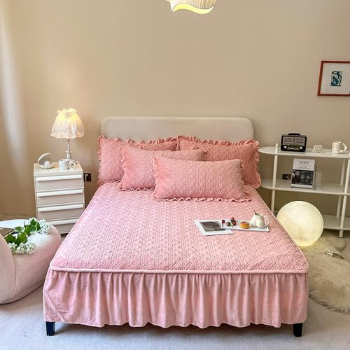 JIANINGHOME Plüsch Spannbettlaken 180x220,Spannbettlaken Plüsch Flauschig Fleece Winter Spannbetttuch Cashmere Touch Flanell Bettlaken