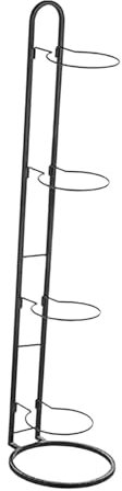 Courtieyeardceastea Vertical Ball Storage Indoor Home Living Room Metal Basketball Storage Shelf Black 4 Layer