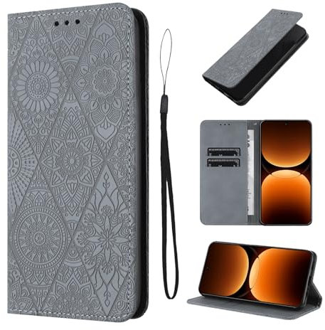 LSPCASA Custodia con Realme GT 7 Pro(6,78 Pollici) Premium Pelle PU Flip Protettiva Cover Con Slot Per Schede e Funzione Supporto Custodia Cover Portafoglio con Realme GT 7 Pro-Verde