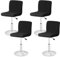 Set mit 4 Bezügen für Hochstühle, Esszimmerstuhl Abdeckungen, Stretch Stuhlhussen, Barhockerbezug, Abnehmbar und Waschbar, Esszimmer Stuhl Schonbezug für Haus Küche Hotel Restaurant (4-Schwarz)