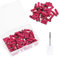 100 Pcs 180 Grit Sanding Bands for Nail Drill Bit Stainless Steel Bearings, for Polishing Nail, Small Sanding Bands for Acrylic Nails, Gel Manicures and Pedicure Nails Tech Supplies (Red)