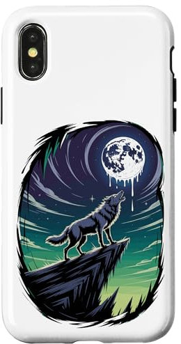 Wolf Heulender Mond Wölfe Hülle für iPhone X/XS