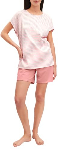 CALIDA Lovely Nights Kurz-Pyjama Damen | Schlafanzug aus 100% Baumwolle, hautfreundlich, weich, pflegeleicht