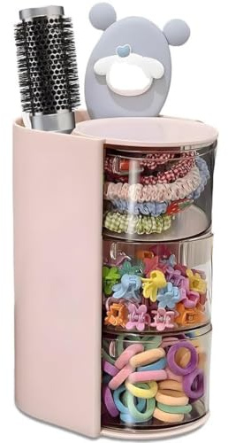 Schminktisch Organizer 180° Drehbar Pinselhalter Behälter für Damen | 3-lagig Make Up Organizer Haargummi Spangen Aufbewahrung für Schlafzimmer Badezimmer als Geschenk