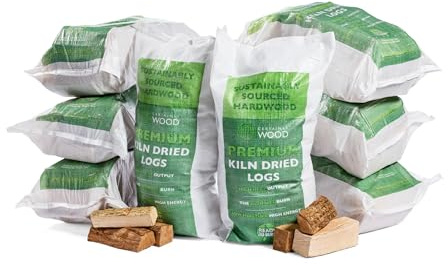 Certainly Wood Premium Kiln Dried Hardwood Logs, 60 Litre Boot Bag, 18kg, Woodsure Approved, 22-24cm Length (Eight)