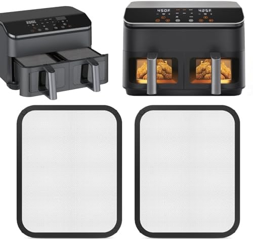 2 Stück Magnetischer Cosori Heißluftfritteuse Zubehör,Spritzschutz Pfannen | Für 8,5L/ Dual Blaze TwinFry 10L,Airfryer Cosori CAF-R901-AEU 8,5L mit silikon außen