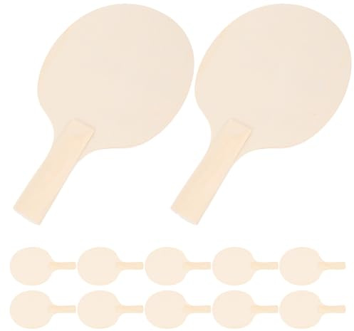 TOGEVAL 12 Pezzi Padel da Ping Pong in Legno Grezzo Racchette da Tennis Tavolo Non Verniciate per Decorazione DIY Artigianato e Giochi Indoor Outdoor