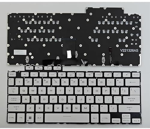 LZHUKOZ Tastatur US-Layout, weiß, mit Hintergrundbeleuchtung für ROG Flow X13 GV302X, GV302XA, GV302XI, GV302XU, GV302XV Serie 2023 Einfach auszutauschen