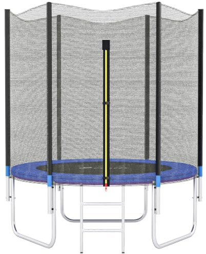 SPORTNOW - Trampolín exterior infantil con malla de seguridad, escalera Ø 180 cm