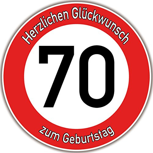 Tortenaufleger Fototorte Tortenbild Warnschild 70. Geburtstag rund 14 cm GB10 (Zuckerpapier)