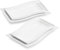 MALACASA, Série Flora, 4pcs Assiettes Plates Porcelaine Blanc Crème 2pcs 13,25 & 2pcs 11 Assiette à Gâteau Dessert Hors-D'Oeuvre Rectangulaire Plat de Service