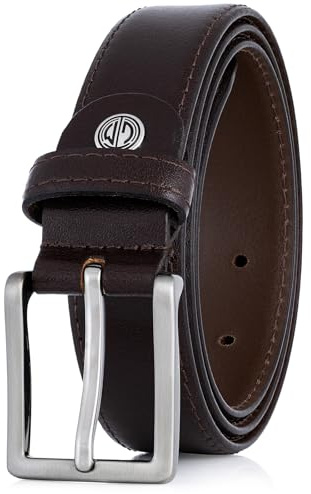 LINDENMANN Ledergürtel Herren/Gürtel Herren, Rindledergürtel XL bombiert, dunkelbraun, Größe/Size:125, Farbe/Color:braun