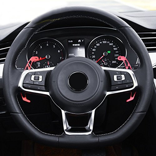 Levette Paddles Volante Rosso Lega di alluminio 2 pezzi per Golf 7 Mk7/GTI/R/Polo GTI 6R 6C