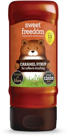 Sweet Freedom Caramel Syrup for Coffee & Drizzling - Only 13 Calories Per Teaspoon - For Frappes, Cocktails, Pancakes & Porridge - Healthy Baking - Vegan & Plant Based - 350g, Pack of 1