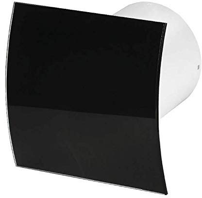 Bathroom Extractor Fan – Multiple Options Including Pull Cord, Timer, Humidity Sensor – Silent or Turbo – Chrome, White and Black Finish Options – Low Energy Consumption ((Silent) T+H, PEGB100P)