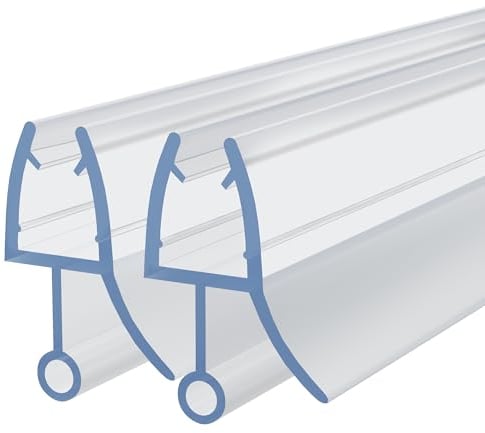 HNNHOME® 2 Stück Badewannen- und Duschwand-Dichtung aus Kunststoff, für gerade und gebogene Türen mit einer Glasdicke von 4-6 mm und für Spalten bis zu 22 mm (bis zu 10 mm)
